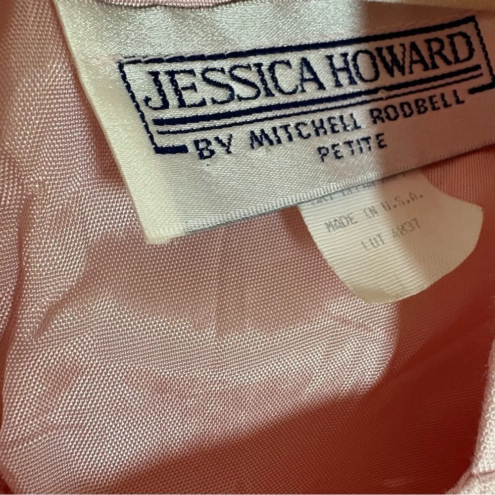 Vintage 80s pastel pink classic mod retro dress mini swirl Jessica Howard